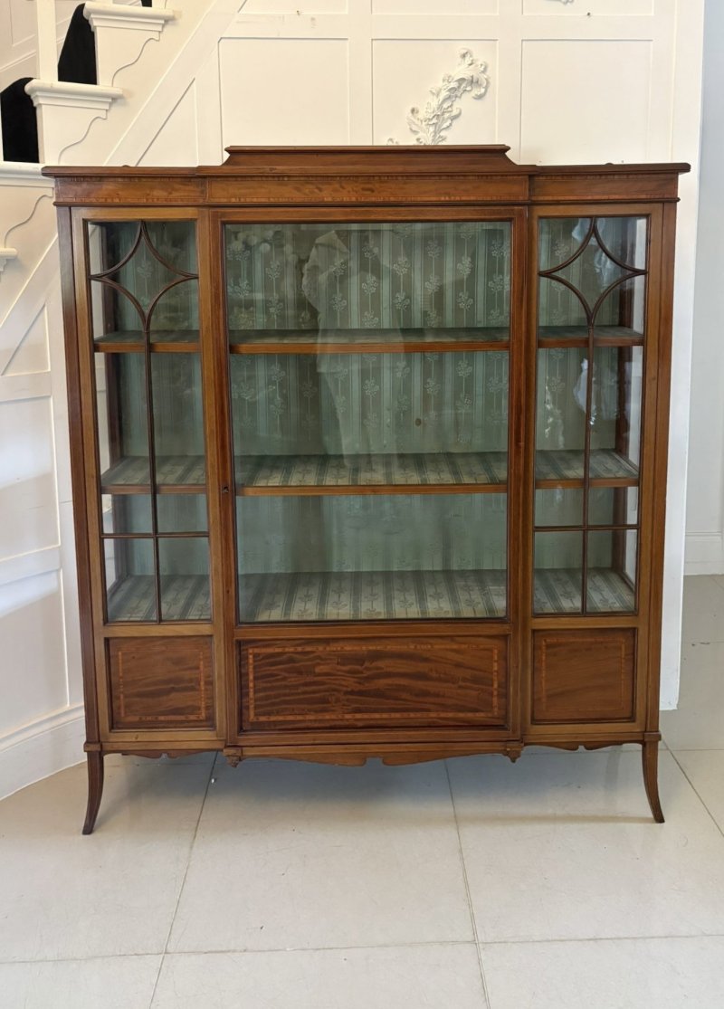 Superb Quality Antique Edwardian Inlaid Mahogany Display Cabinet - Image 3